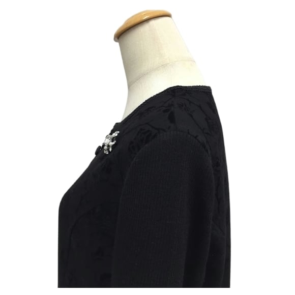 スーパービューティー ワンピース フロッキープリント 裾フリル ベロア