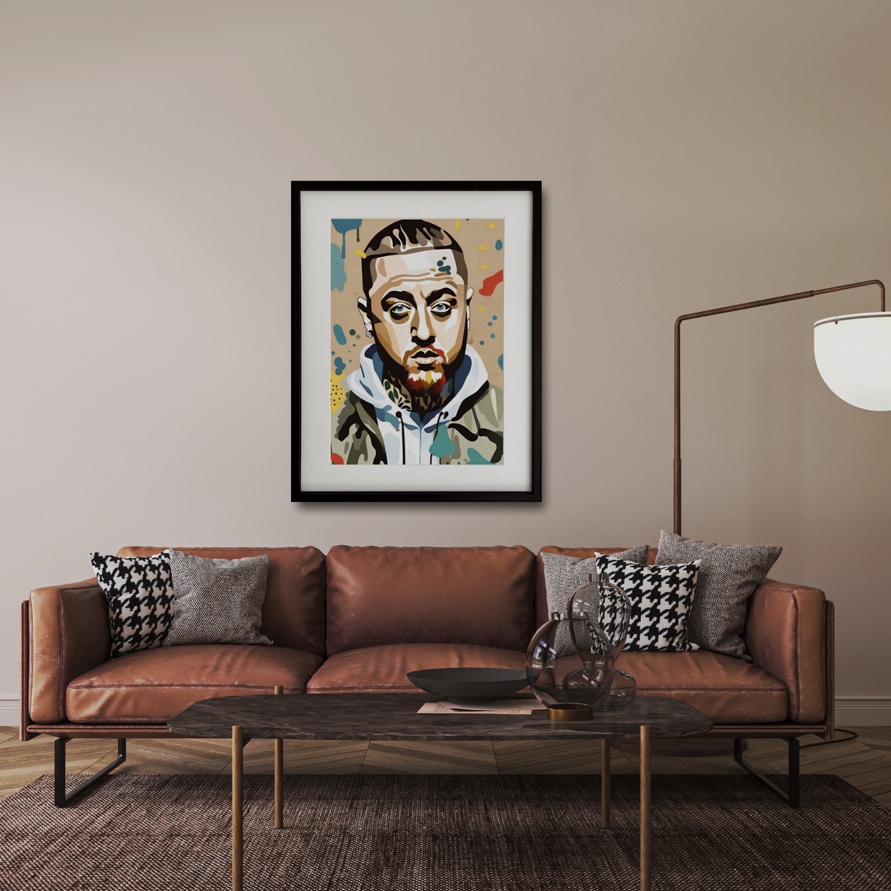 Mac Miller Ⅱ｜伝説的ラッパーを描いたストリートアートポスター｜鮮やかな色彩とメッセージ性が空間を彩るモダンインテリアA3ポスター