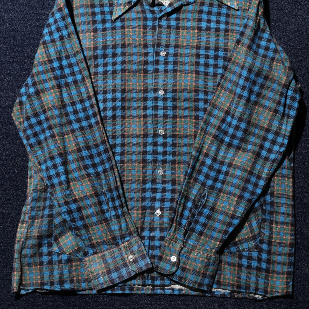 L 80s 香港製 JCPenney 長袖ネルシャツ