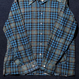 L 80s 香港製 JCPenney 長袖ネルシャツ