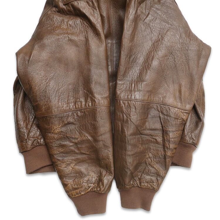 古着 philippe monet 本革 レザージャケット ブルゾン ブラウン 表記