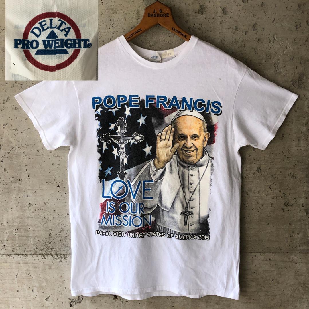 【DF94】Tシャツ ローマ法王 教皇フランシスコ 記念T 2015年 ...