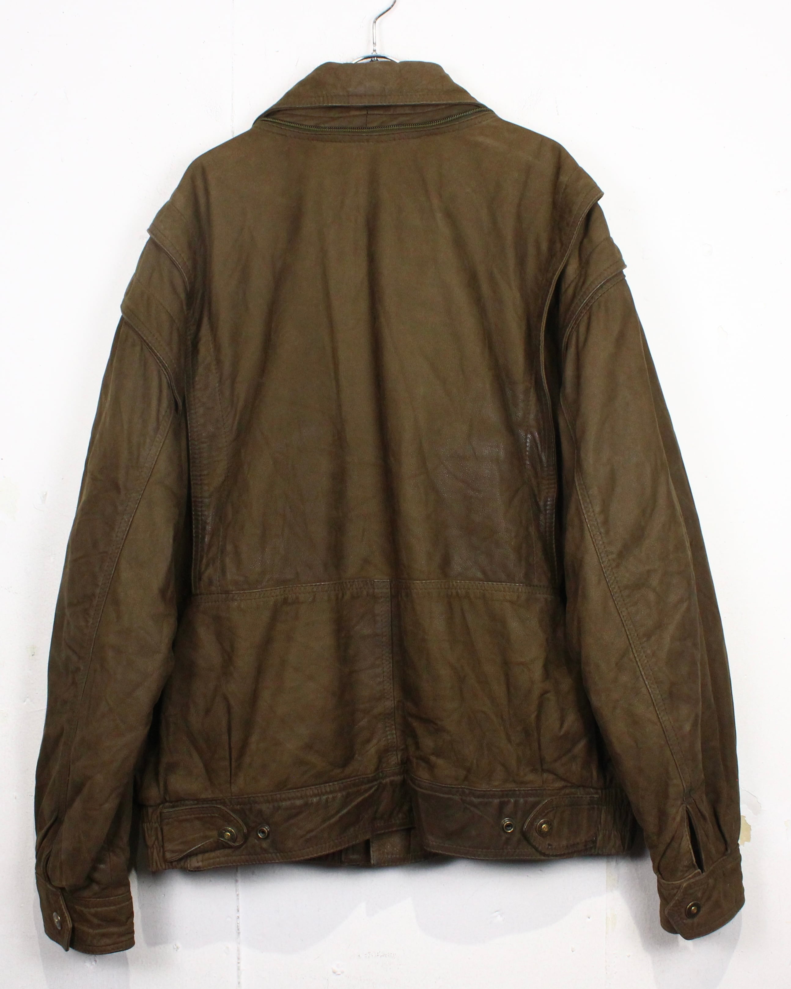 Caka act2】Flight Detail Vintage Loose Leather Jacket | Caka(カカ