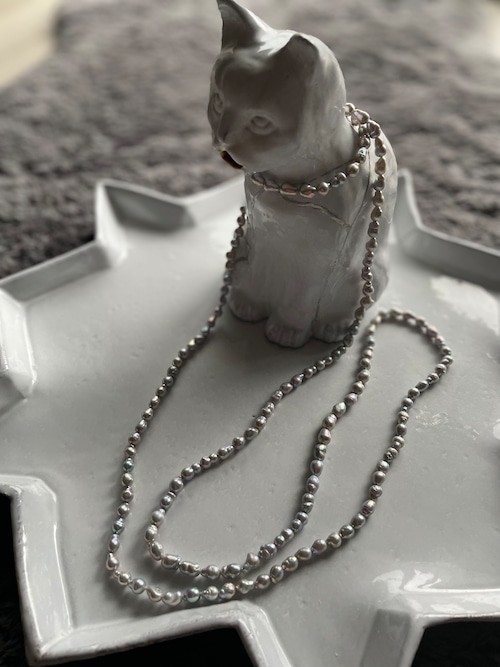 new!silver gray baroque drop pearl long necklace new!silver gray baroque drop pearl long necklace