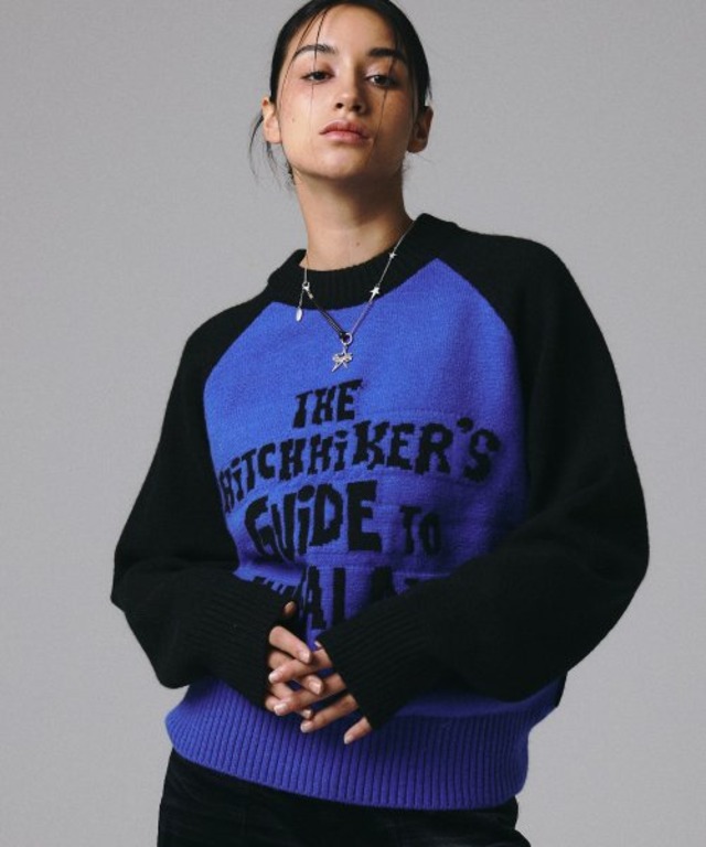 [PRENDA] HITCHHIKER RAGLAN KNIT BLUE
