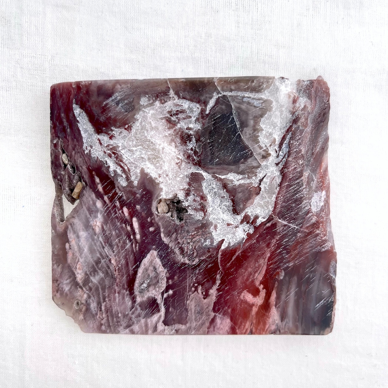 ピンクペトリファイドウッド*プレート*250810-01*天然石*置き物*インテリアストーン