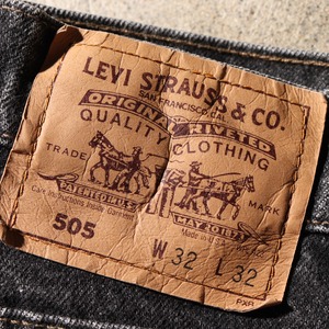 極美品 32×32 Levi's 505 USA 先染め黒 ブラックデニムパンツ オレンジタブ リーバイス