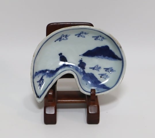 江戸期/古伊万里/くらわんか/染付菊花蔓蕎麦猪口/そば猪口/湯/3客