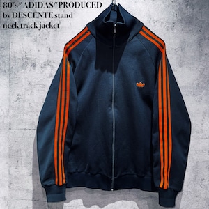 80's"ADIDAS"PRODUCED by DESCENTE stand neck track jacket