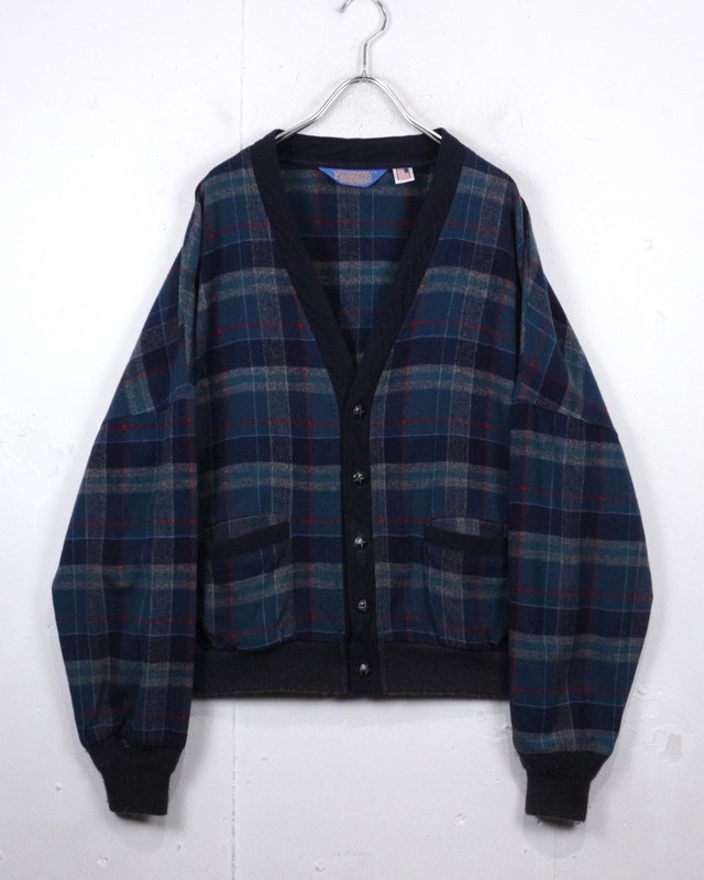 【Caka act2】70's “PENDLETON” Vintage Check Wool Cardigan