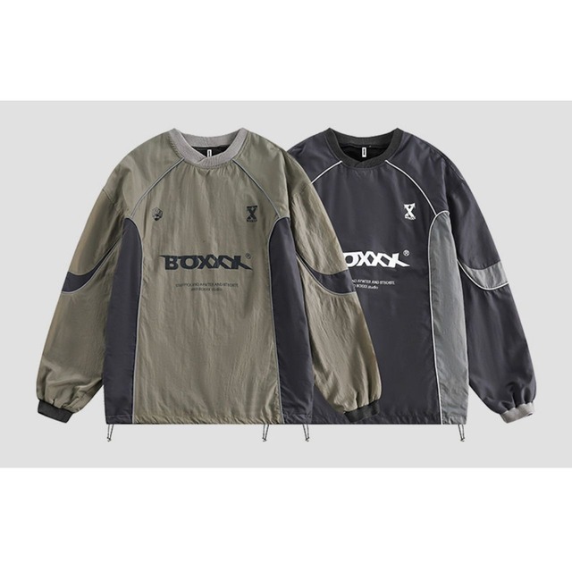バイカラーブロックナイロンプルオーバー 2col   R00805