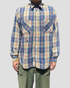 BIG MAC- Vintage 70s L Flannel Check Shirt