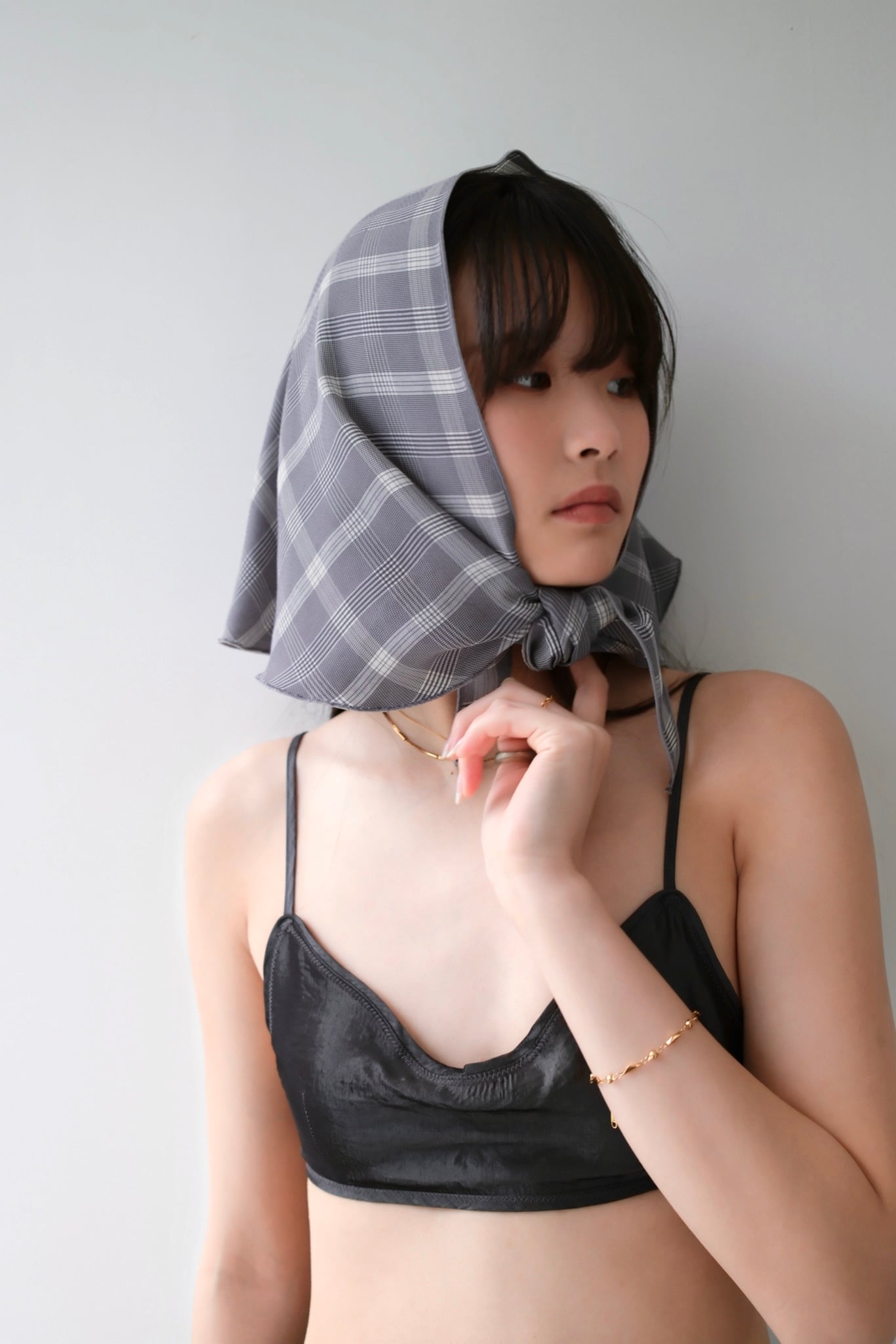 ànuke Check Scarf チェックスカーフ Blue