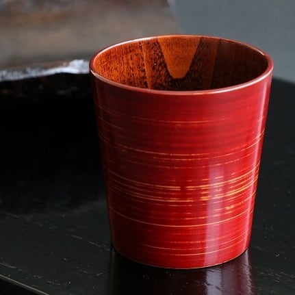 八雲塗 漆器カップ 黒赤 2個セット 木製手付カップ 八雲白檀琥珀 皿