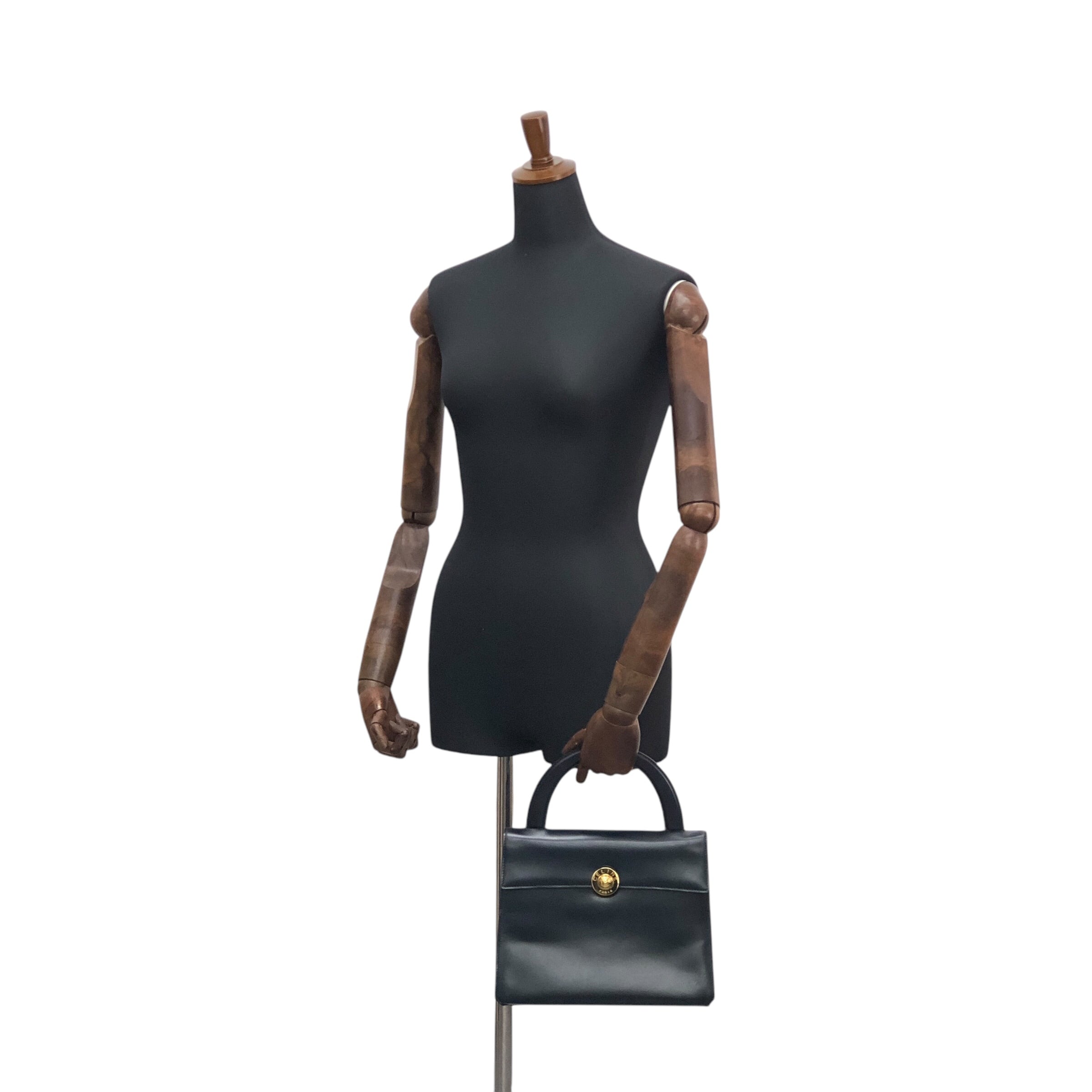 CELINE セリーヌ ハンドバッグ ネイビー スターボール レザー vintage