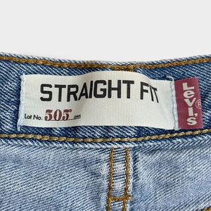 【LEVI'S】505 STRAIGHT FIT デニム ジーパン ジーンズ ストレートフィット テーパード ジッパーフライ W32 L34 リーバイス ポケット若干ダメージ US古着