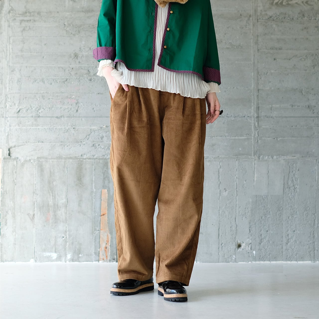 大人カジュアル♪コビトコーデュロイパンツ (24w-08)キャメル