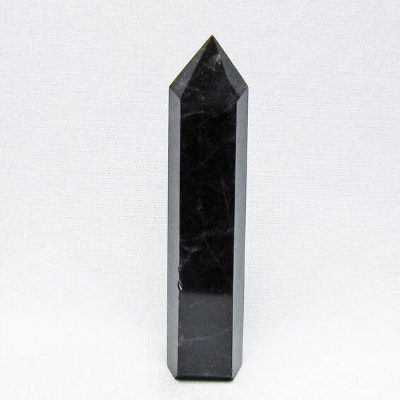 モリオン 六角柱 黒水晶 ポイント 置物 一点物 142-11223