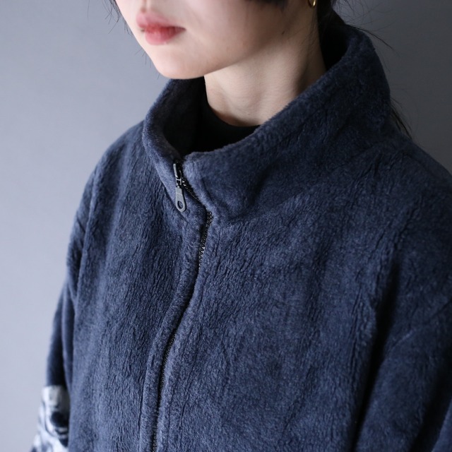 "白熊" good animal pattern over silhouette fleece jacket