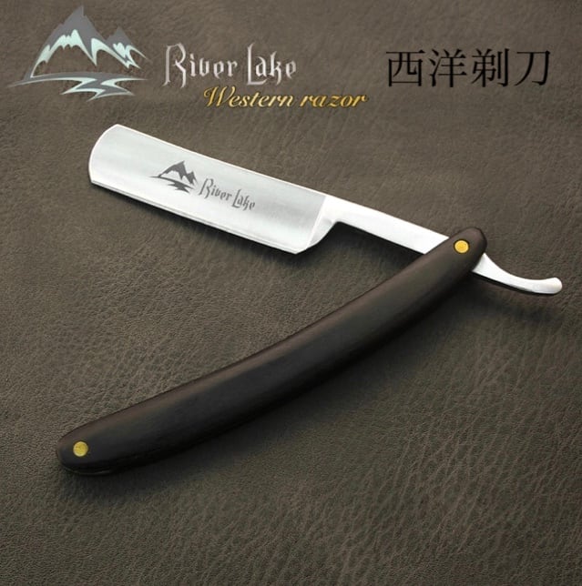 【海外発送】River Lake Razor 西洋剃刀 × 革砥 セット 理容師 床屋 