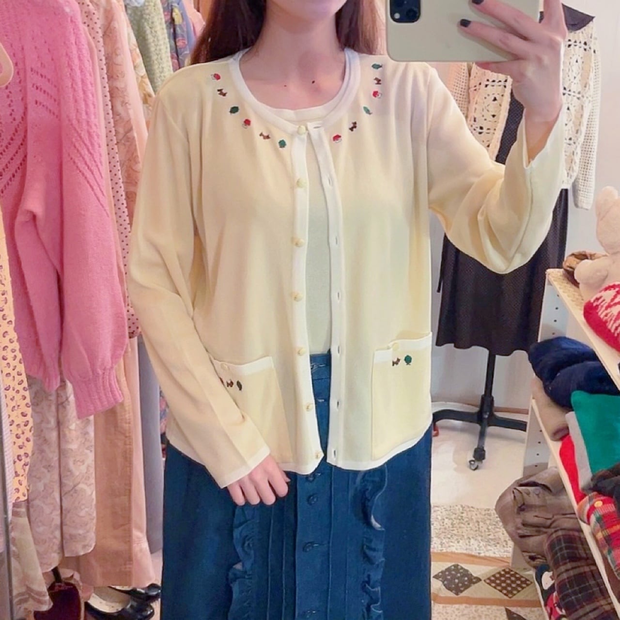 mini dog & house & treb ensemble knit