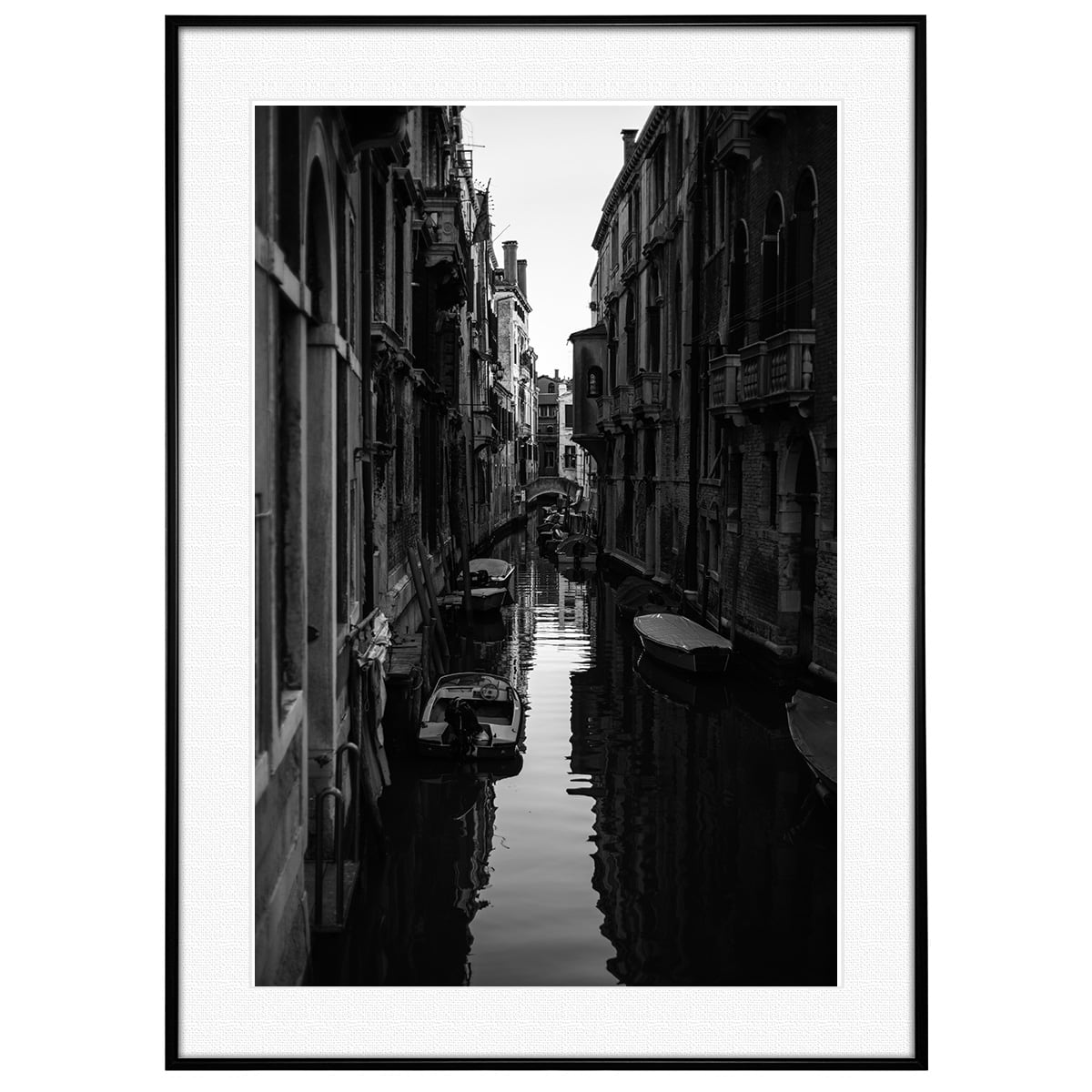 イタリア写真 ヴェネツィア(ベネチア・ベニス)運河 インテリア モノクロアートポスター額装 AS0036