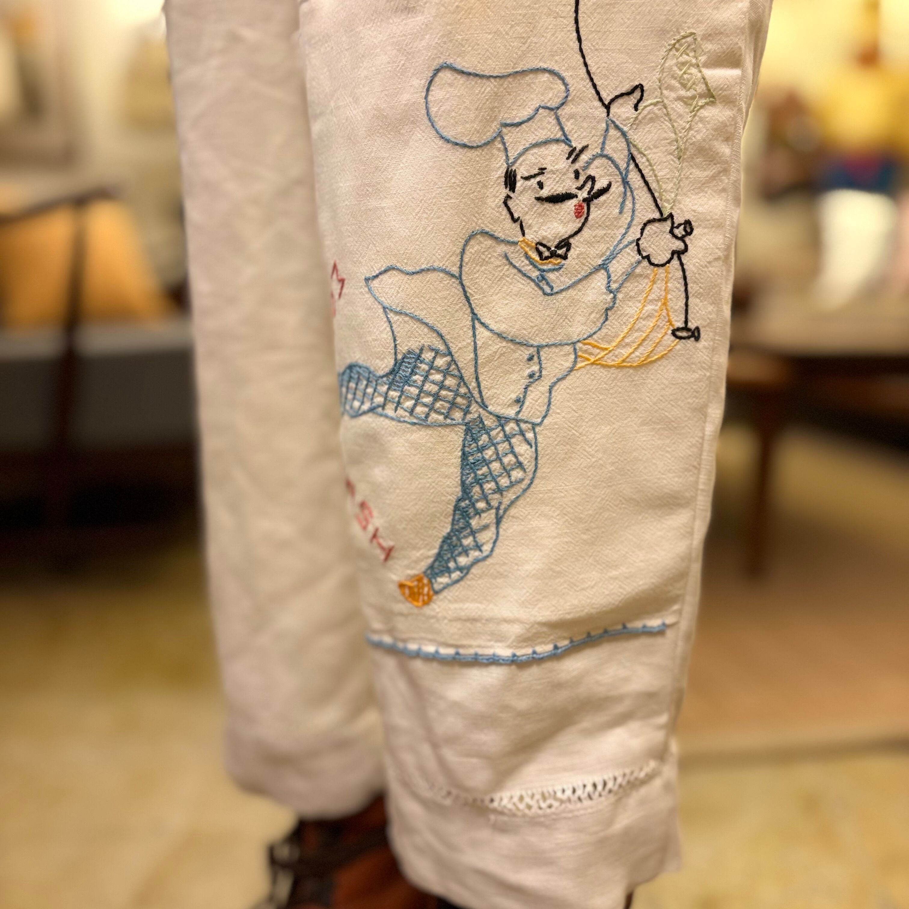 Antique French Lien Embroidery Pants (Washing Chef)