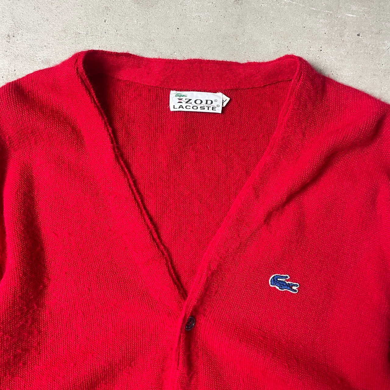 70年代 IZOD LACOSTE アイゾッド ラコステ アクリルニットカーディガン 