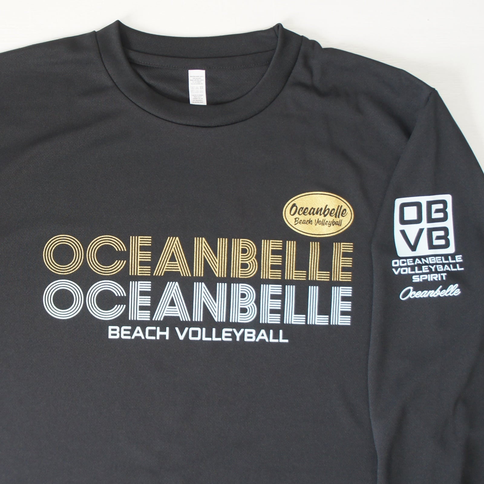ドライロングTシャツ ダブルOCEANBELLE BEACHVOLLEYBALL（ブラック