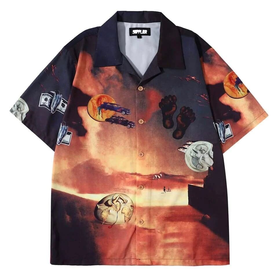 SALE!!【SUPPLIER】DESERT OPEN COLLAR SHIRT  (サプライヤー/トップス/半袖シャツ/韓国/ASAPMOB/ASAPROCKY/上海/中国/OY/ブランド/ファッション/メンズ/ユニセックス/ストリート)