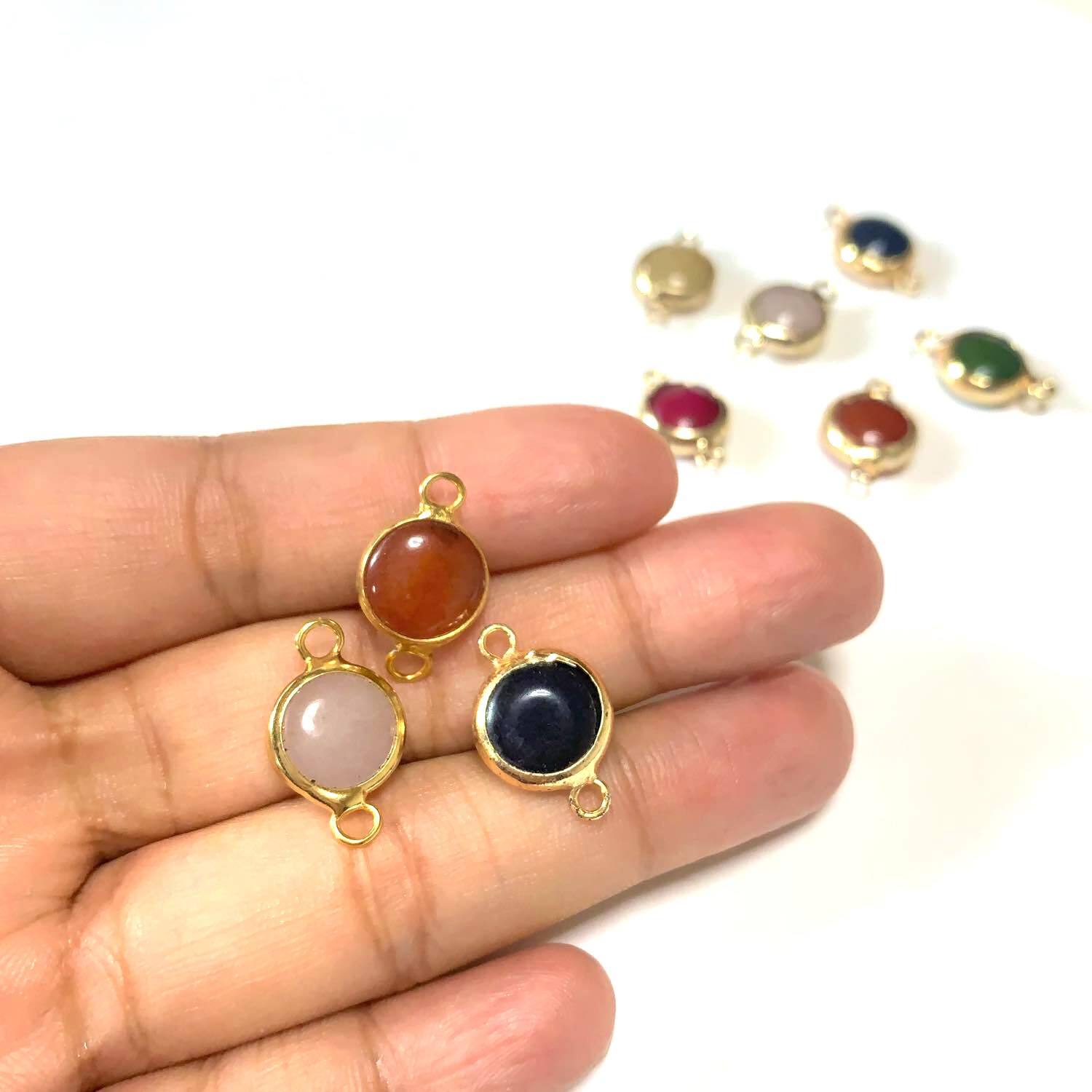 トルコ天然石両カン丸チャームS（18mm） | Dua-アクセサリーパーツショップ