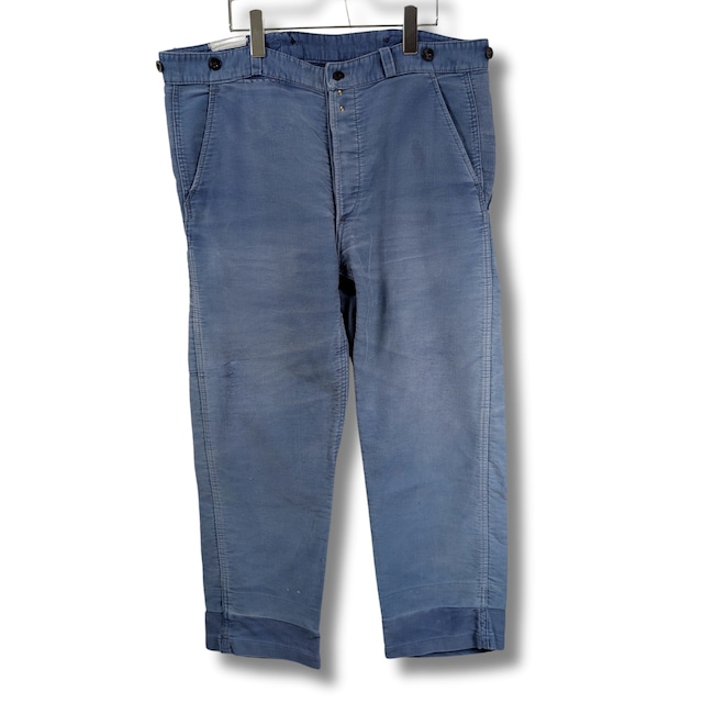 モールスキンパンツ 〜70's 古着 ユーロビンテージ ブルー AM142