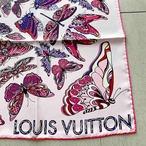 ルイヴィトン　スカーフ 　 LVカレ90 　 アゲハ蝶ピンク  12ACbt1-1