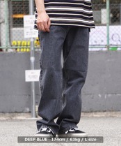 ◆ヴィンテージブルー ストレート デニムパンツ◆kr-23007