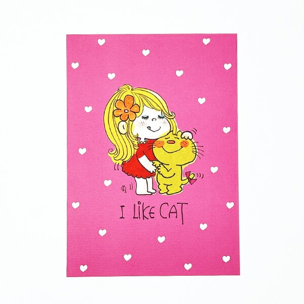 水森亜土 ポストカード (ピンク) 文具 | キャラクターグッズの