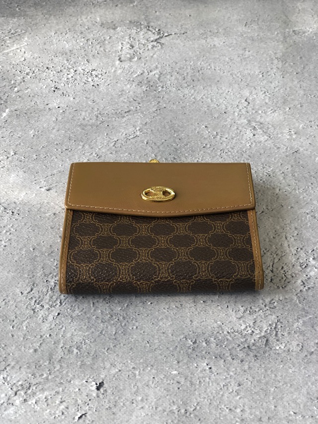 CELINE セリーヌ 財布 ブラウン ブラゾン がま口 vintage ヴィンテージ オールド ru4mv4