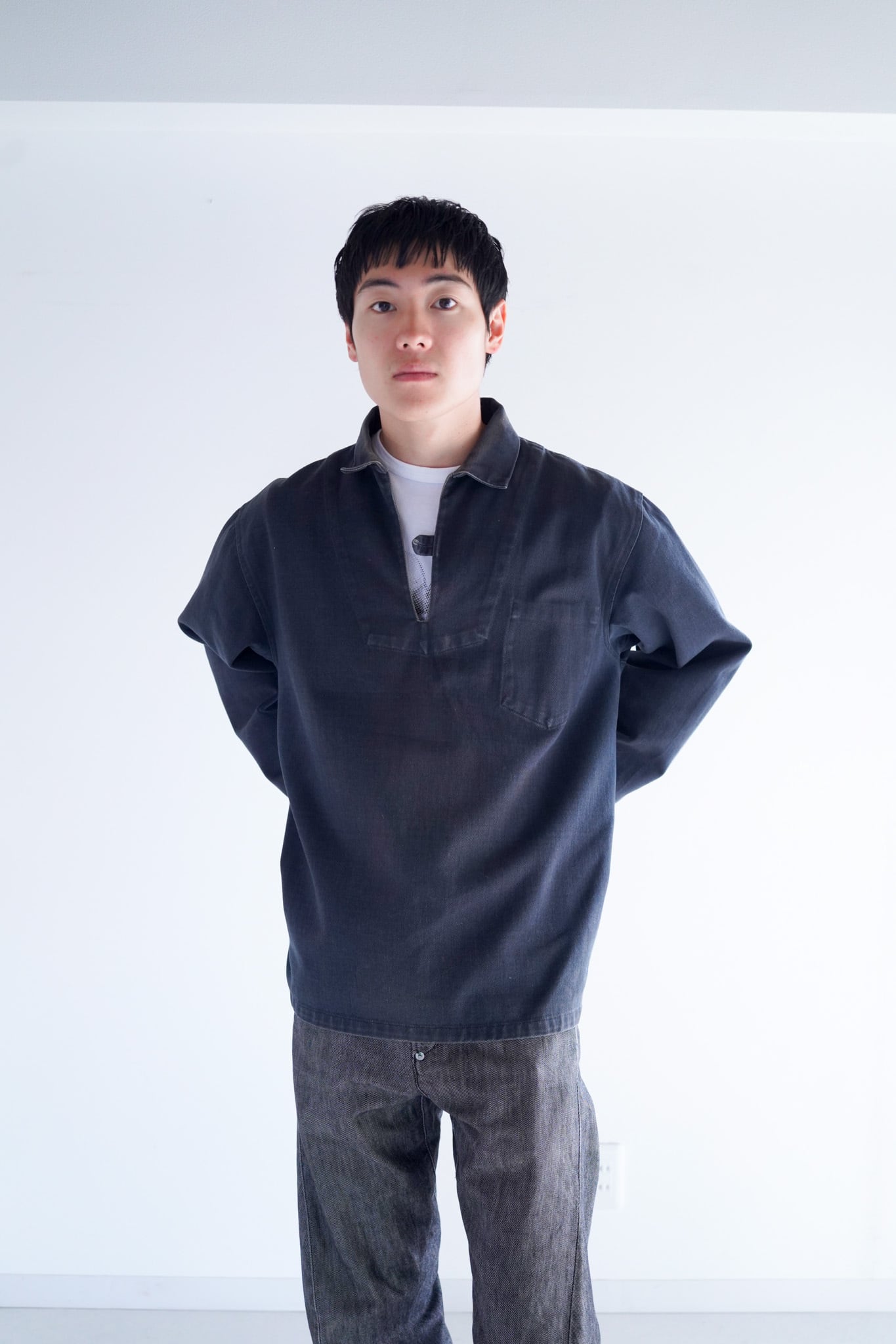 【1980s】 "Small Size" French Fisherman Smock   /5-323