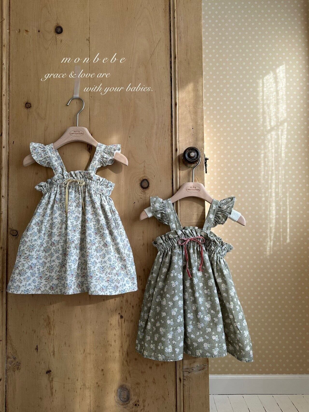 【予約】monbebe Flower frill onepiece