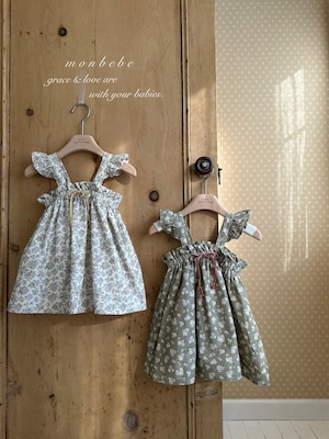 【予約】monbebe Flower frill onepiece