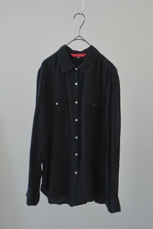 Euro black silk shirt