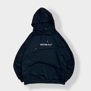 【USA古着】 BUTTERFLY バタフライ 蝶々 バックプリント ロゴ 薄手 パーカー プルオーバー スウェット フーディー hoodie XXL 黒 春物  us古着