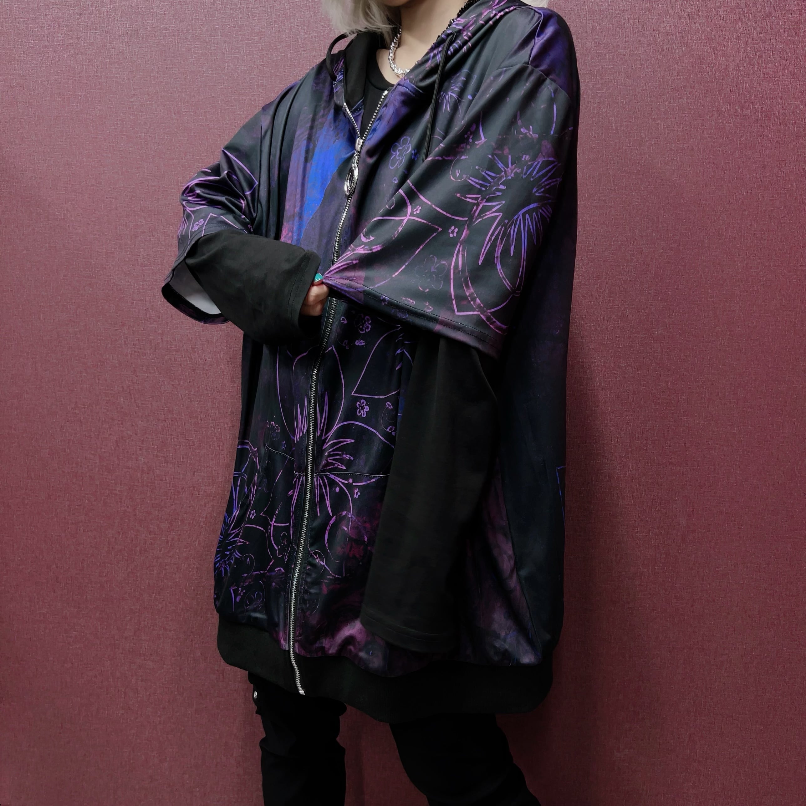 HALF SLEEVE ZIP OUTER【桜×BUTTERFLY】 | NIER CLOTHING