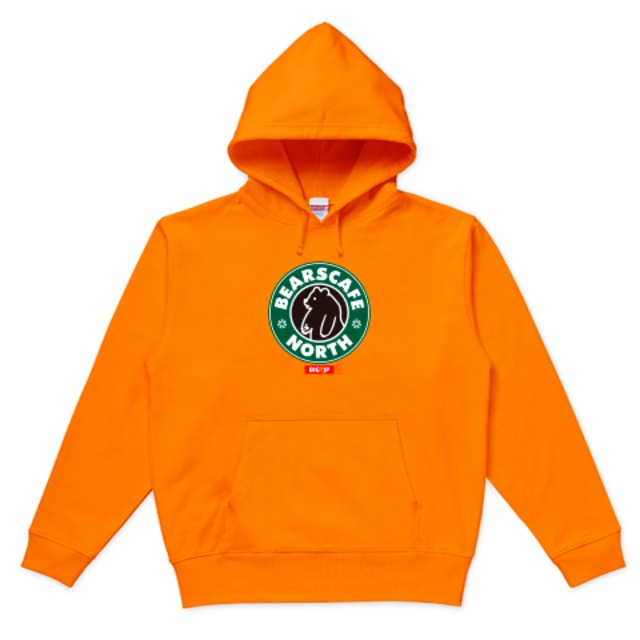 ＜XXL（68cm）まで＞Bears Cafe North  サークルロゴパーカー：オレンジ