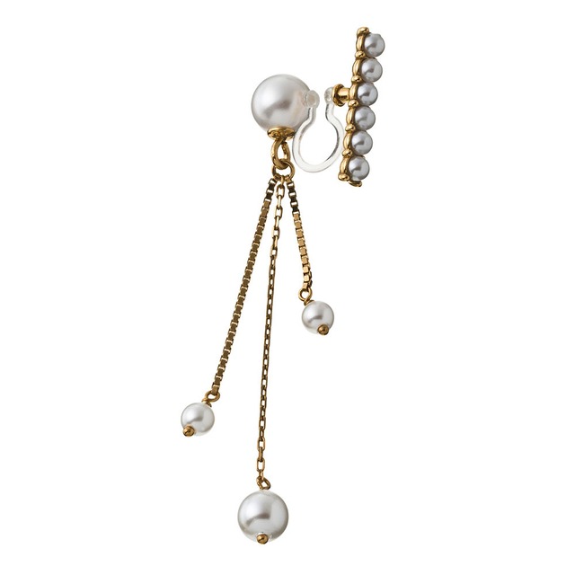 Reversible Pearl Chain Non Hole Pierce　リバーシブルパールチェーンノンホールピアス（片耳用）ELNH0003I  jewelry