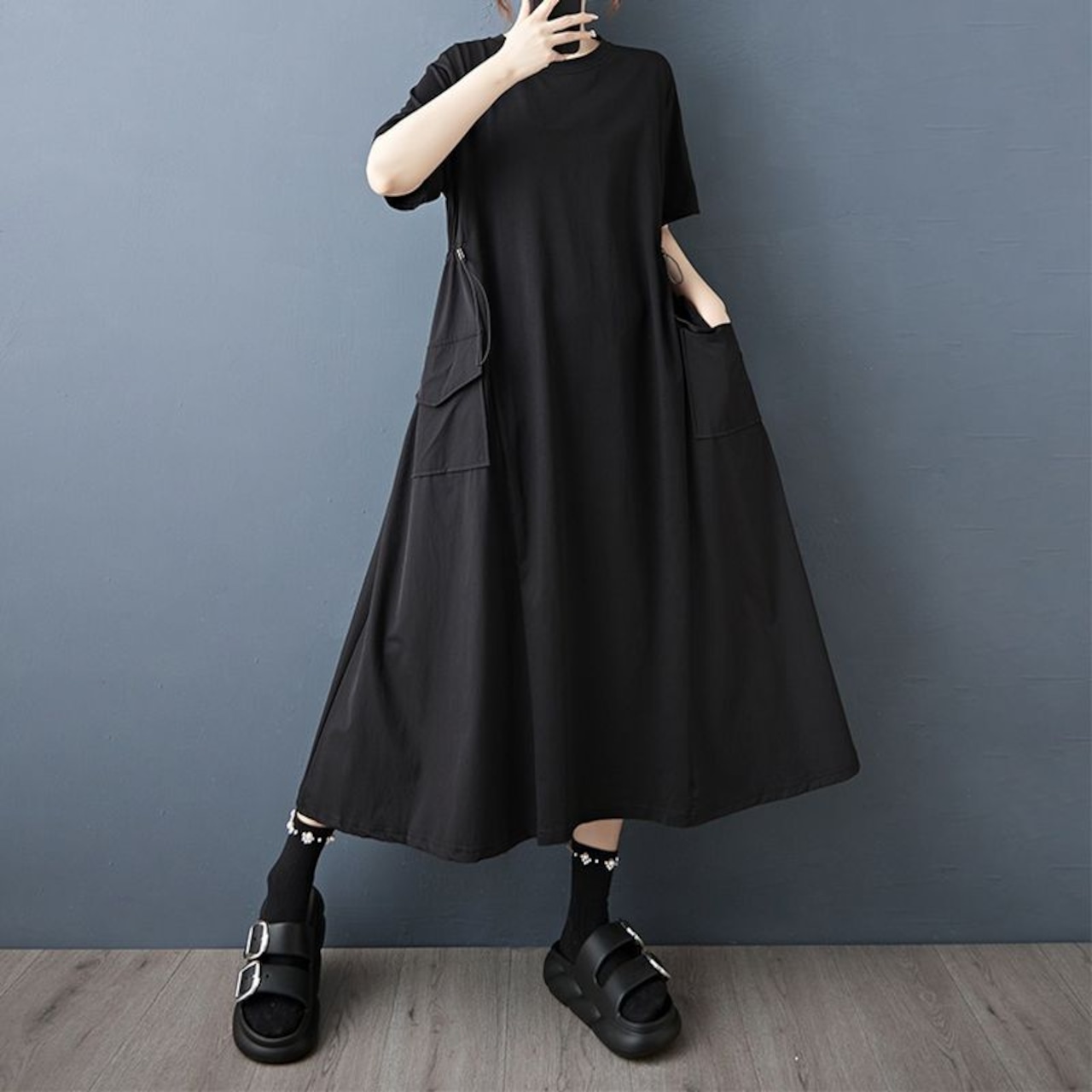 Aライン パッチポケット ワンピース 30195