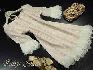 ★送料無料★M☆優しい雰囲気パ－ル＆スパンコ－ルワンピ(OPN8608)