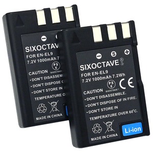 【人気】2個セット EN-EL9 EN-EL9a ニコン 互換バッテリー 純正充電器で充電可能 残量表示可能 D40X D3000 D5000 D60 D40 等カメラ対応