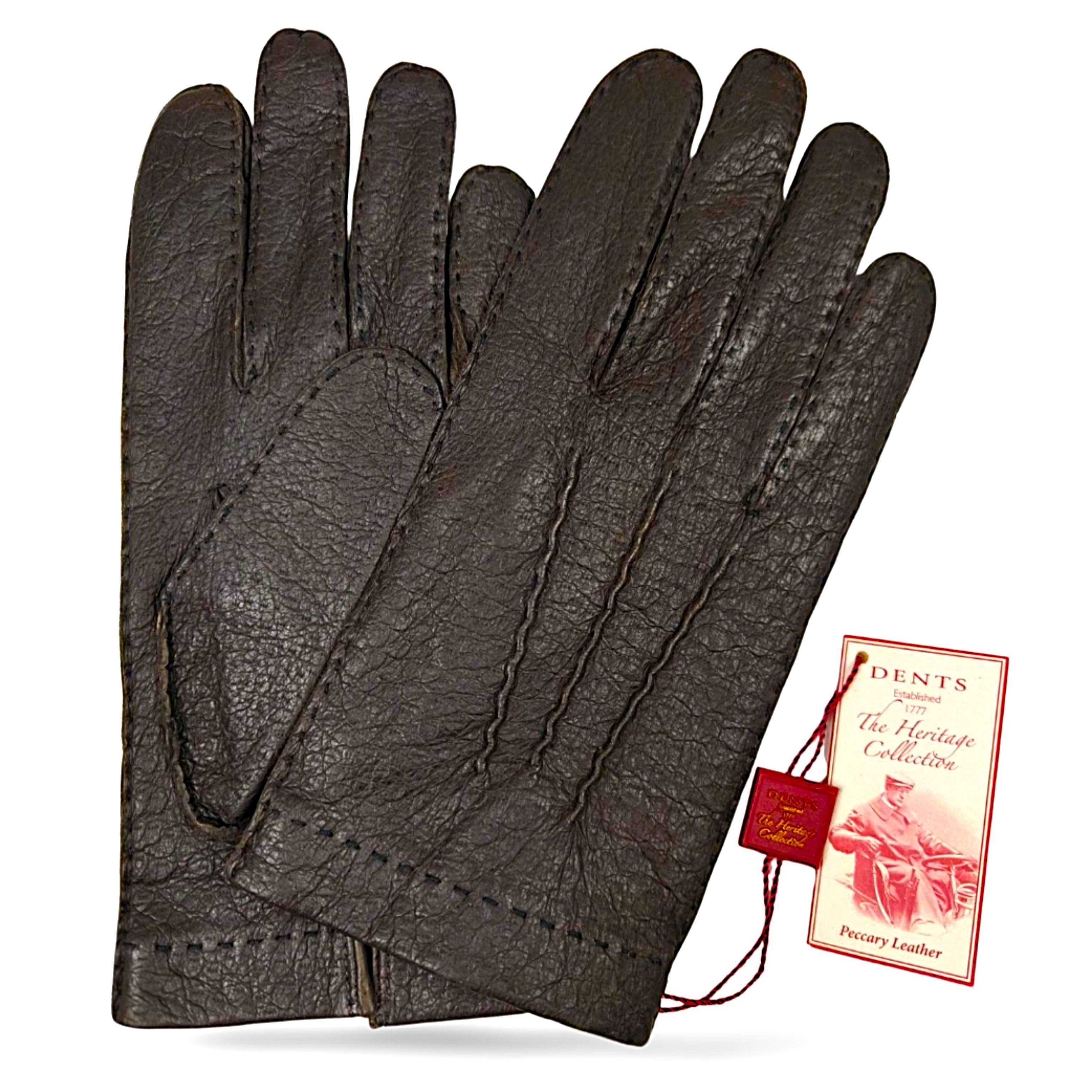 ★定価11.7万円超・新品未使用★ デンツ DENTS ペッカリーアンライニンググローブ 手袋 ダークブラウン サイズ8(Mサイズ相当)
