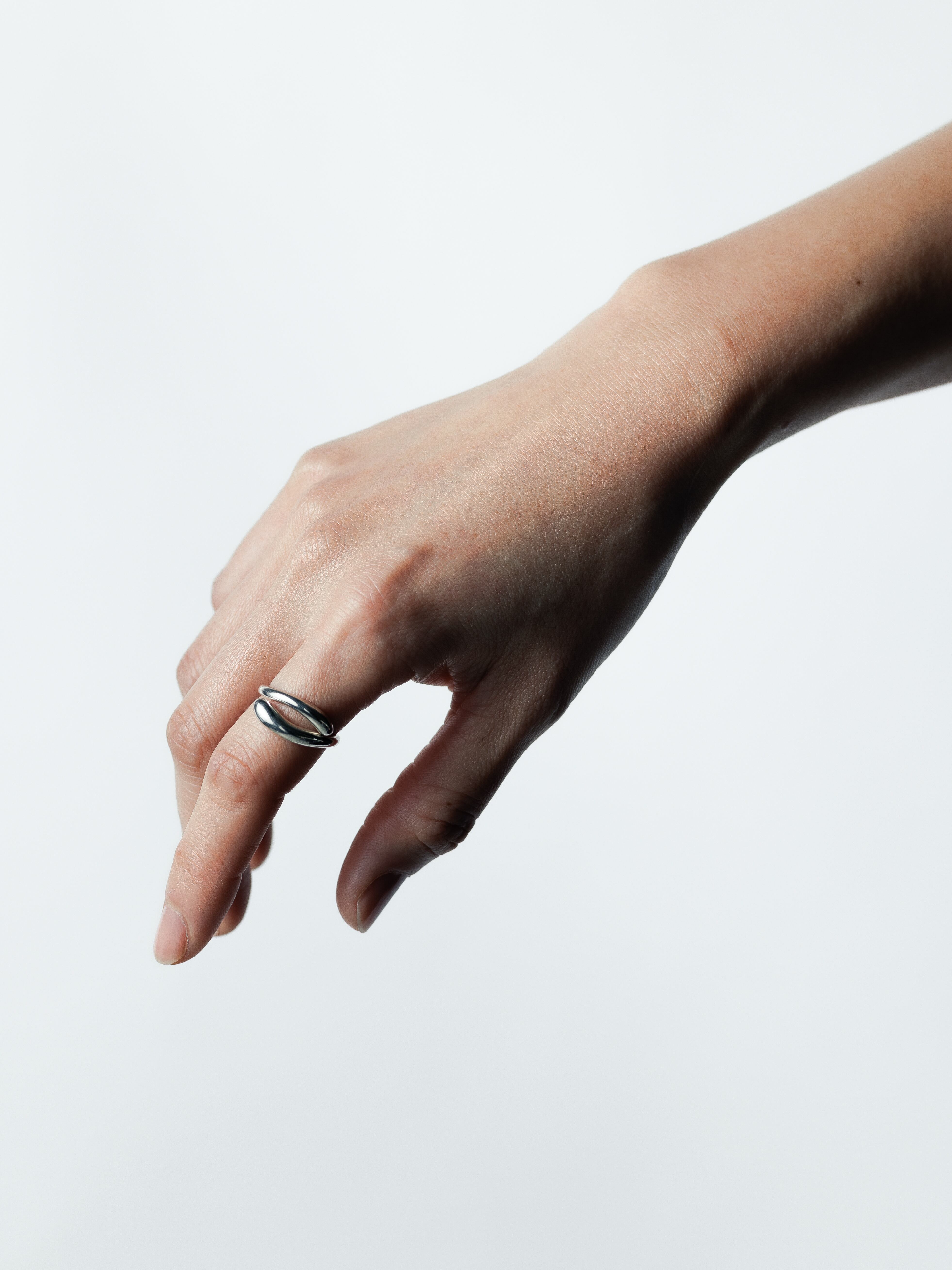 Vintage sterling silver french cuff ring