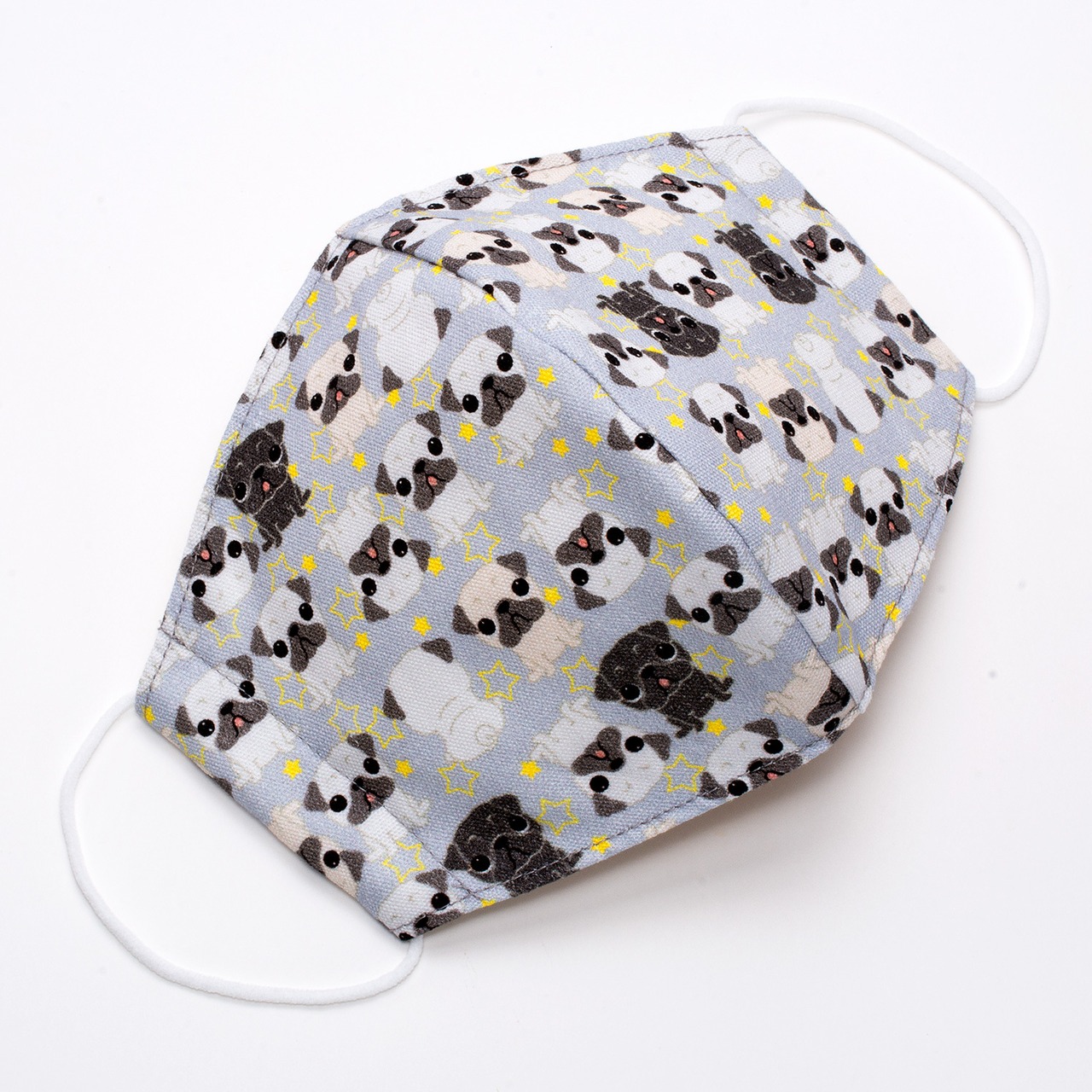 みんなが元気になるマスク 子供用 パグ グレー 布マスク 日本製 立体 EJ-1172